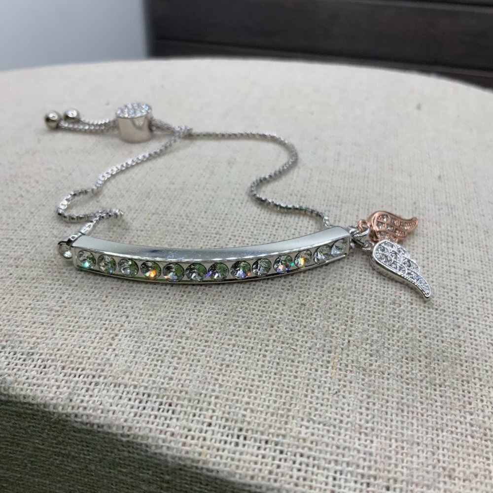 IBB CN Silver Toned "Faith" Slide Bracelet